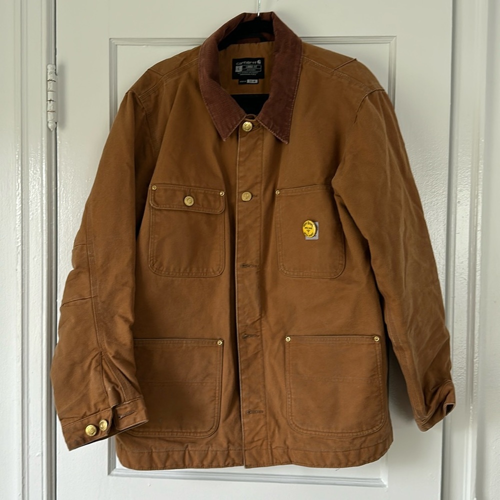 Carhartt Loose Fit Brown Tan Chore Coat